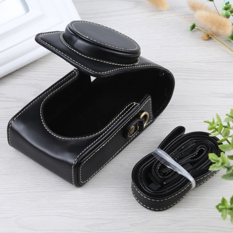 กระเป๋าเคสกล้องหนัง PU แบบเต็มตัวพลิกตั้งได้พร้อมสายสะพาย สำหรับ Ricoh GR III / GRII, Sony ZV-1 / DSC-RX100M7 / RX100M6 / RX100M5 / RX100M2, สำหรับ Ricoh GR III