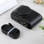 กระเป๋าเคสกล้องหนัง PU แบบเต็มตัวพลิกตั้งได้พร้อมสายสะพาย สำหรับ Ricoh GR III / GRII, Sony ZV-1 / DSC-RX100M7 / RX100M6 / RX100M5 / RX100M2, สำหรับ Ricoh GR III