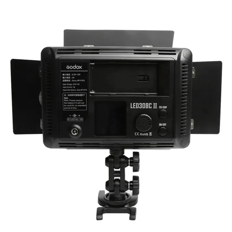 Godox LED308C II ไฟถ่ายภาพ LED 308 ดวง ปรับความสว่างได้ 860LUX ไฟสตูดิโอมืออาชีพสำหรับวล็อกและถ่ายวิดีโอสำหรับกล้อง Canon / Nikon DSLR