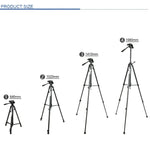WeiFeng WT-3560 ขาตั้งกล้องอลูมิเนียมอัลลอยด์ขา 3 ท่อนพับได้สำหรับถ่ายทอดสด, WT-3560