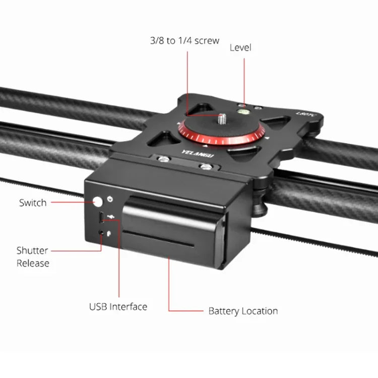 YELANGU L80TC รางสไลด์ไฟฟ้ายาว 80 ซม. พร้อมรีโมทคอนโทรล 2.4GHz สำหรับกล้อง SLR / กล้องวิดีโอ, L80TC 80 ซม.