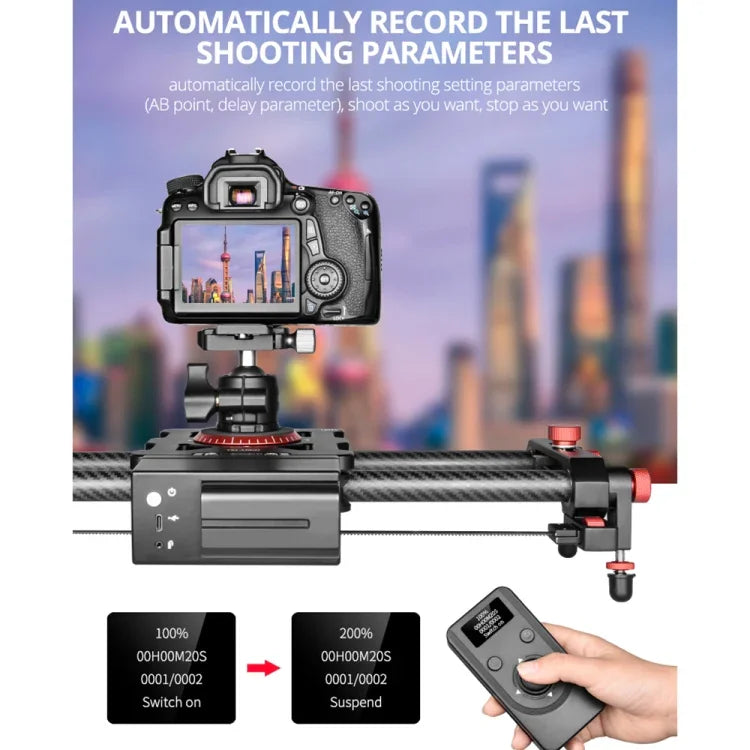 YELANGU L80TC รางสไลด์ไฟฟ้ายาว 80 ซม. พร้อมรีโมทคอนโทรล 2.4GHz สำหรับกล้อง SLR / กล้องวิดีโอ, L80TC 80 ซม.