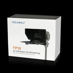 FEELWORLD TP10 โทรโปรมป์เตอร์พับได้ขนาด 10 นิ้ว พร้อมรีโมทคอนโทรลและแหวนอะแดปเตอร์เลนส์สำหรับสมาร์ทโฟน / แท็บเล็ตขนาดต่ำกว่า 10 นิ้ว, TP10