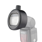 Godox S-R1 อะแดปเตอร์แฟลช Speedlite รูปทรงกลมสำหรับ Godox TT685 / V860II / V350 / TT600, S-R1