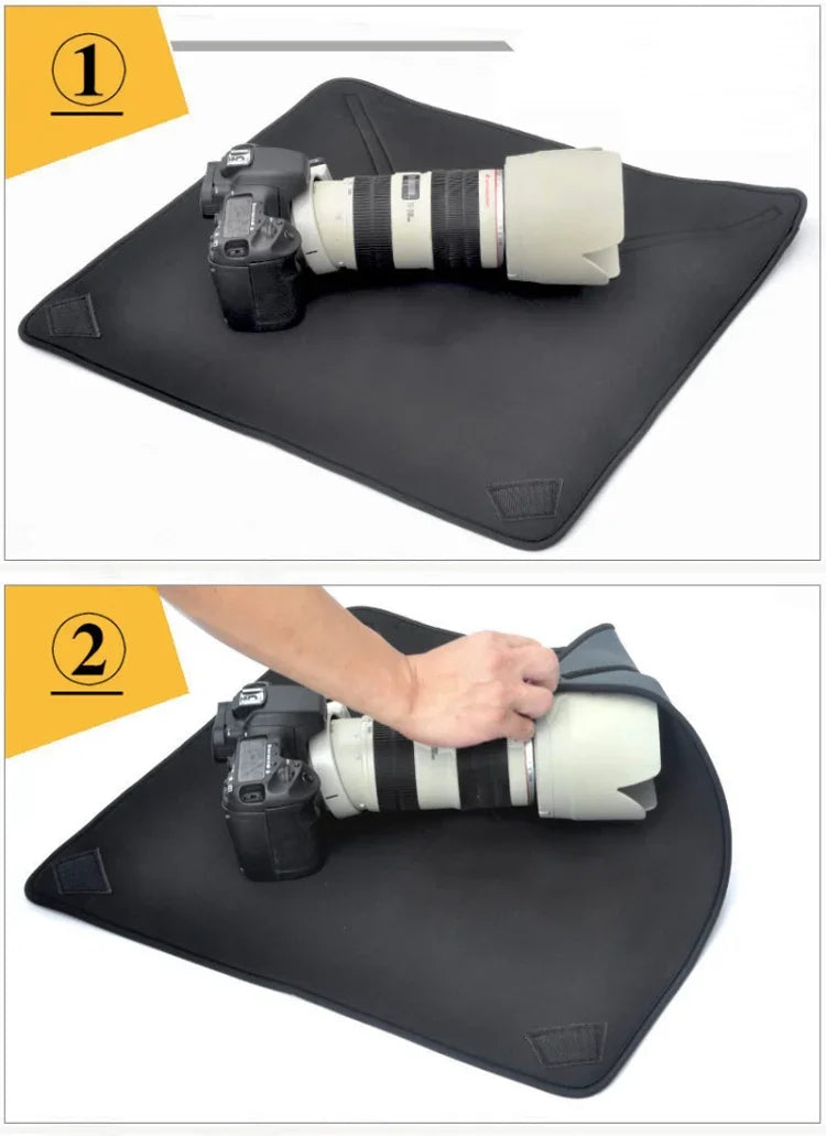 กระเป๋าเนโอพรีนกันกระแทก ผ้าห่มห่อวิเศษสำหรับเลนส์กล้อง Canon / Nikon / Sony, ขนาด: 45 x 45ซม.