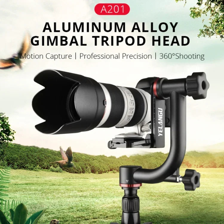 หัวขาตั้งกล้องกันสั่น YELANGU A201 แบบหมุนรอบ 360 องศาสำหรับกล้อง DV และ SLR, A201