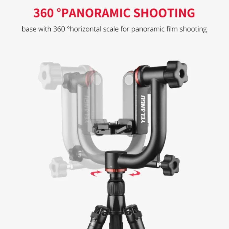 หัวขาตั้งกล้องกันสั่น YELANGU A201 แบบหมุนรอบ 360 องศาสำหรับกล้อง DV และ SLR, A201