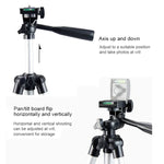 ขาตั้งกล้องถ่ายทอดสด ขาอลูมิเนียม 4 ท่อนพับได้ พร้อมหัวขาตั้งกล้องรูปตัว U 3 มิติ สำหรับกล้อง DSLR & ดิจิทัล, ปรับความสูงได้: 35-106ซม., 3110 สีเงิน