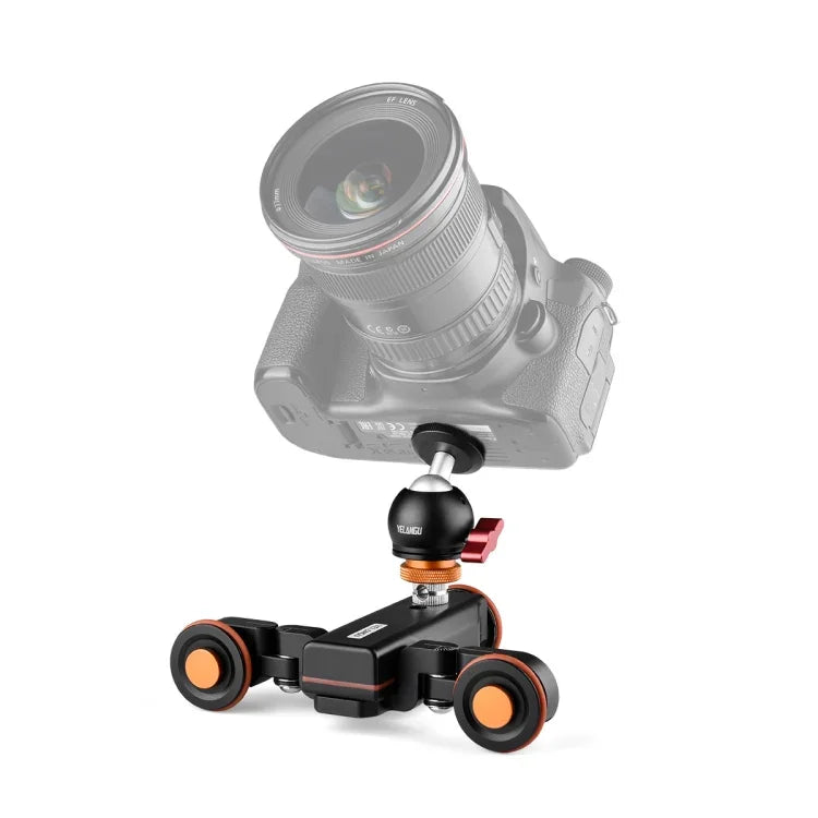 YELANGU L4X-BC กล้องวีลดอลลี่ II สไลเดอร์รางไฟฟ้า 3 ล้อ พร้อมหัวบอล รับน้ำหนัก: 3 กก., L4X-BC