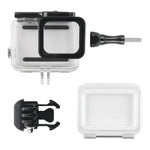 เคสกันน้ำ 45 เมตรพร้อมฝาหลังหน้าจอสัมผัสสำหรับ GoPro NEW HERO /HERO6 /5 พร้อมตัวยึดพื้นฐานและสกรู ไม่ต้องถอดเลนส์ หน้าจอสัมผัส (ใส)