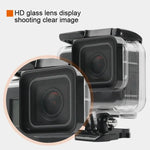 เคสกันน้ำ 45 เมตรพร้อมฝาหลังหน้าจอสัมผัสสำหรับ GoPro NEW HERO /HERO6 /5 พร้อมตัวยึดพื้นฐานและสกรู ไม่ต้องถอดเลนส์ หน้าจอสัมผัส (ใส)