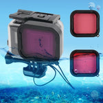 เคสกันน้ำ 45 เมตรพร้อมฝาหลังหน้าจอสัมผัสสำหรับ GoPro NEW HERO /HERO6 /5 พร้อมตัวยึดพื้นฐานและสกรู และฟิลเตอร์สีม่วง แดง ชมพู ไม่ต้องถอดเลนส์ หน้าจอสัมผัส + ฟิลเตอร์ (ใส)