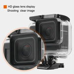 เคสกันน้ำ 45 เมตรพร้อมฝาหลังหน้าจอสัมผัสสำหรับ GoPro NEW HERO /HERO6 /5 พร้อมตัวยึดพื้นฐานและสกรู และฟิลเตอร์สีม่วง แดง ชมพู ไม่ต้องถอดเลนส์ หน้าจอสัมผัส + ฟิลเตอร์ (ใส)