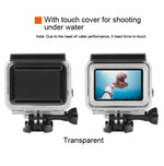 เคสกันน้ำ 45 เมตรพร้อมฝาหลังหน้าจอสัมผัสสำหรับ GoPro NEW HERO /HERO6 /5 พร้อมตัวยึดพื้นฐานและสกรู และฟิลเตอร์สีม่วง แดง ชมพู ไม่ต้องถอดเลนส์ หน้าจอสัมผัส + ฟิลเตอร์ (ใส)