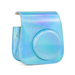 กระเป๋ากล้องหนังสี Aurora พร้อมสายสะพายสำหรับ FUJIFILM Instax mini 11, สีน้ำเงิน
