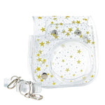 กระเป๋ากล้องแข็ง PVC ลายคริสตัล Stars พร้อมสายสะพายสำหรับ FUJIFILM Instax Mini 11, สีใส
