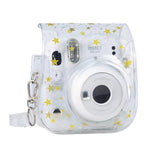 กระเป๋ากล้องแข็ง PVC ลายคริสตัล Stars พร้อมสายสะพายสำหรับ FUJIFILM Instax Mini 11, สีใส