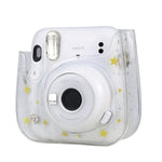 กระเป๋ากล้องแข็ง PVC ลายคริสตัล Stars พร้อมสายสะพายสำหรับ FUJIFILM Instax Mini 11, สีใส