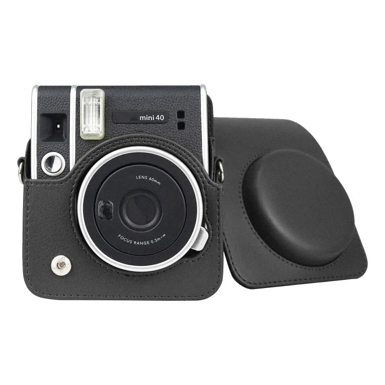 กระเป๋าเคสกล้องหนัง PU วินเทจเต็มตัวพร้อมสายสำหรับ FUJIFILM instax mini 40, สำหรับ FUJIFILM instax mini 40