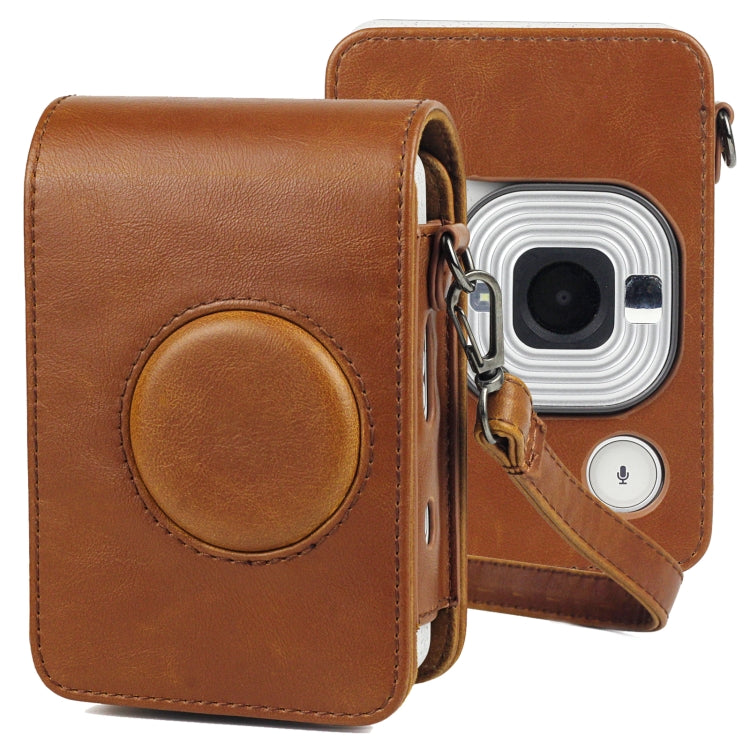 กระเป๋าเคสกล้องหนัง PU วินเทจเต็มตัวพร้อมสายสำหรับ FUJIFILM instax mini Liplay, สำหรับ FUJIFILM instax mini Liplay