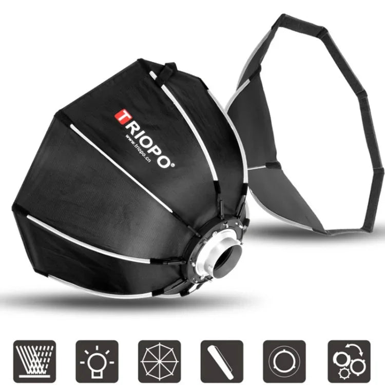TRIOPO K2-55 55cm Speedlite Flash Octagon Parabolic Softbox Bowens Mount Diffuser, K2-55