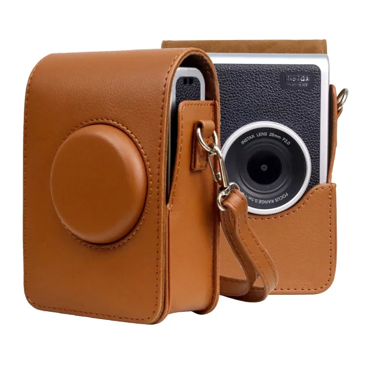 กระเป๋าใส่กล้องหนัง PU แบบตั้งตรงพร้อมสายสะพาย สำหรับ FUJIFILM instax mini Evo, สำหรับ FUJIFILM instax mini Evo แบบตั้งตรง
