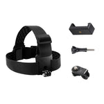 สายรัดหัวยืดหยุ่นพร้อมที่หนีบโทรศัพท์ สกรู และอะแดปเตอร์แบบ S สำหรับ GoPro HERO10 Black / HERO9 Black /8 /7 /6 /5, Xiaoyi และกล้องแอคชั่นอื่นๆ, สมาร์ทโฟน