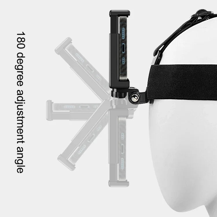 สายรัดหัวยืดหยุ่นพร้อมที่หนีบโทรศัพท์ สกรู และอะแดปเตอร์แบบ S สำหรับ GoPro HERO10 Black / HERO9 Black /8 /7 /6 /5, Xiaoyi และกล้องแอคชั่นอื่นๆ, สมาร์ทโฟน