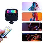 ไฟเติมความงามสีเต็ม MJ88 Pocket 3000-7000K+RGB สำหรับกล้องถ่ายภาพและสตรีมเมอร์ พร้อมรีโมทคอนโทรล, MJ88