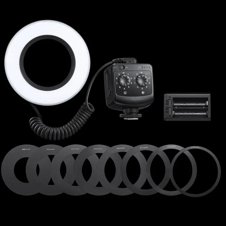 ไฟแฟลชวงแหวนมาโคร Godox Ring72 พร้อมวงแหวนอะแดปเตอร์ 8 ขนาดต่างกัน, Ring72