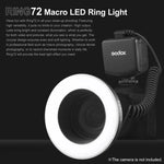ไฟแฟลชวงแหวนมาโคร Godox Ring72 พร้อมวงแหวนอะแดปเตอร์ 8 ขนาดต่างกัน, Ring72