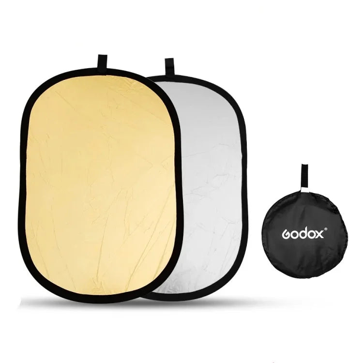 Godox FT01 กระดานสะท้อนแสงพับรูปวงรี 2 in 1 สีทอง / เงิน ขนาด: 150 x 200 ซม., 2 in 1 150 x 200 ซม.