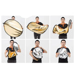 Godox FT01 กระดานสะท้อนแสงพับรูปวงรี 2 in 1 สีทอง / เงิน ขนาด: 150 x 200 ซม., 2 in 1 150 x 200 ซม.