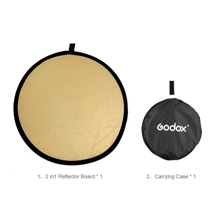 บอร์ดรีเฟลกเตอร์พับได้ Godox FT01 80 ซม. 2-in-1 สีทอง / เงิน, 80 ซม.