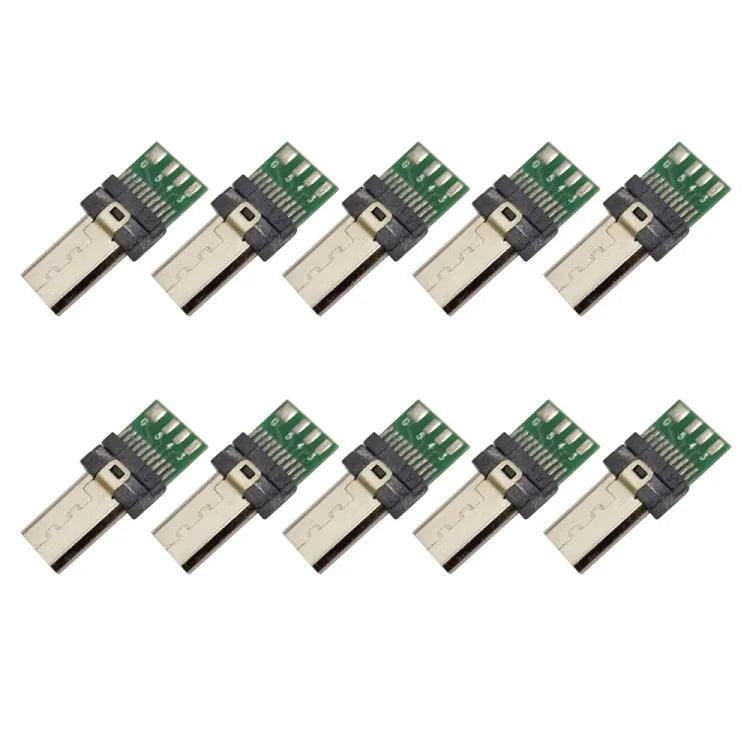 หัวต่อ PCB USB 15 พิน 10 ชิ้น ตัวแปลงปลั๊ก Micro USB สำหรับสายข้อมูลกล้อง Sony