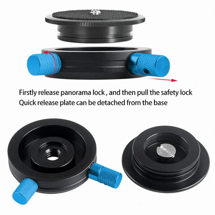ฐานแผ่นหมุนเร็ว 360 องศา BEXIN QR-02 สำหรับขาตั้งกล้องหัวกล้อง, QR-02 360