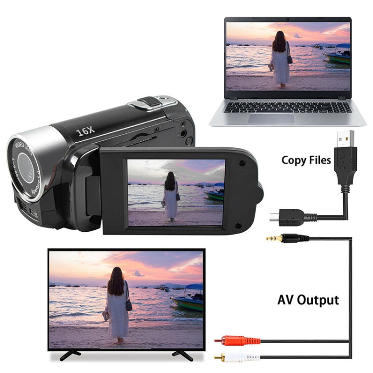 กล้อง DV ท่องเที่ยวบ้าน ความละเอียด 16 ล้านพิกเซล ซูมดิจิทัล 16X HD ปลั๊ก EU