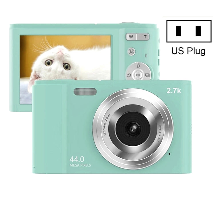 กล้องดิจิตอล DC302 ขนาด 2.88 นิ้ว 44MP ซูม 16X 2.7K Full HD สำหรับเด็ก พร้อมปลั๊ก US