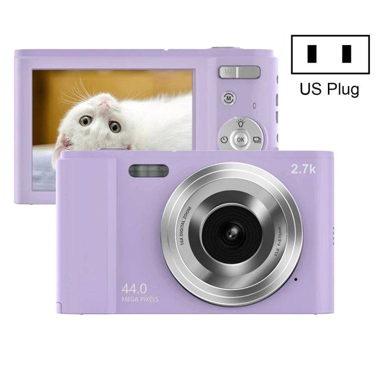 กล้องดิจิตอล DC302 ขนาด 2.88 นิ้ว 44MP ซูม 16X 2.7K Full HD สำหรับเด็ก พร้อมปลั๊ก US