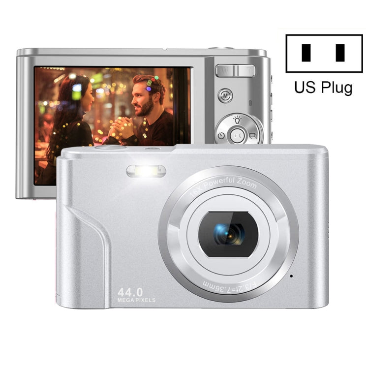 กล้องดิจิตอล DC302 ขนาด 2.88 นิ้ว 44MP ซูม 16X 2.7K Full HD สำหรับเด็ก พร้อมปลั๊ก US