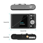 กล้องดิจิตอล DC302 ขนาด 2.88 นิ้ว 44MP ซูม 16X 2.7K Full HD สำหรับเด็ก พร้อมปลั๊ก US