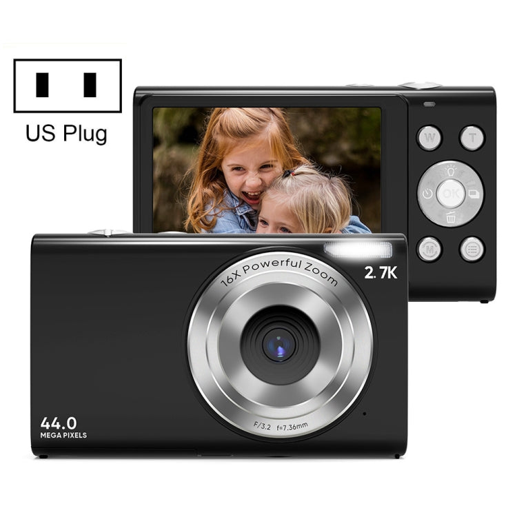 กล้องดิจิทัล DC402 ขนาด 2.4 นิ้ว ความละเอียด 44MP ซูม 16X 1080P Full HD กล้องการ์ดสำหรับเด็ก ปลั๊ก US