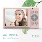 กล้องดิจิตอล DC402 ขนาด 2.4 นิ้ว 44MP ซูม 16X 2.7K Full HD สำหรับเด็ก พร้อมปลั๊ก UK