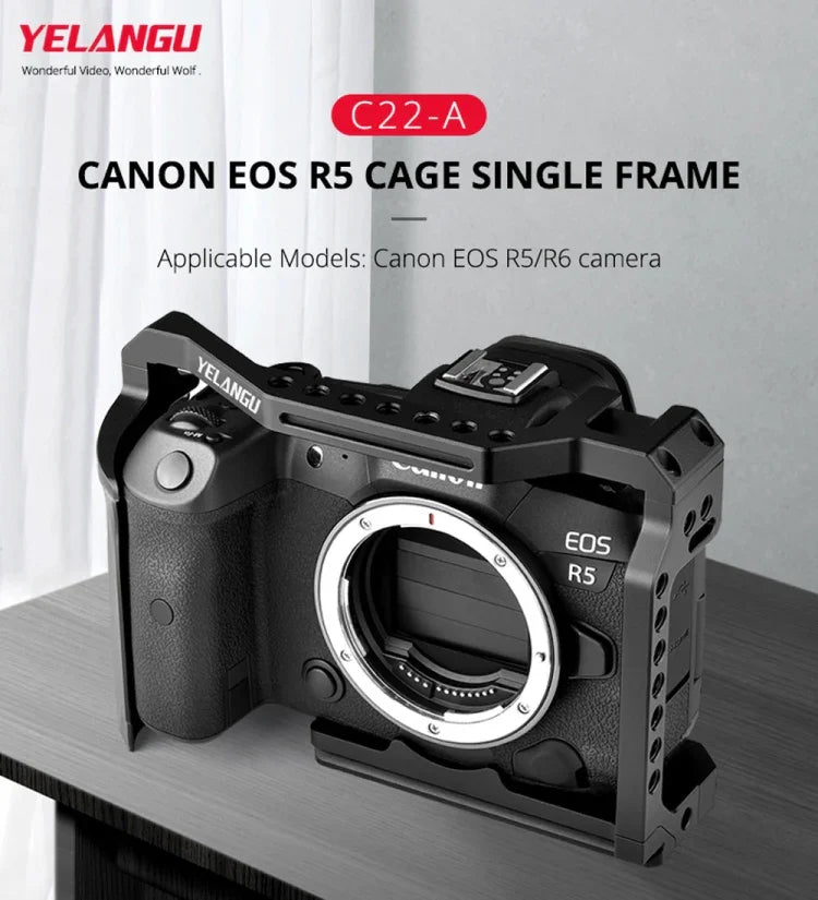 โครงกันสั่นกล้องวิดีโอ YELANGU C22-A YLG0334B-A สำหรับ Canon EOS R5/R6/R, YLG0334B-A