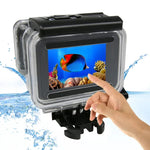 สำหรับเคสกันน้ำแบบทัชสกรีน 45 เมตร GoPro HERO6 /5 พร้อมตัวล็อก ติดตั้งพื้นฐานและสกรู ไม่ต้องถอดเลนส์ กันน้ำลึก 45 เมตร