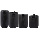 กระเป๋าใส่เลนส์กล้อง SLR เนโอพรีน 4 ชิ้น พร้อมตะขอเกี่ยว ขนาด: 10x22ซม., 10x14ซม., 10x18ซม., 8x10ซม., 4 ขนาด