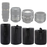 กระเป๋าใส่เลนส์กล้อง SLR เนโอพรีน 4 ชิ้น พร้อมตะขอเกี่ยว ขนาด: 10x22ซม., 10x14ซม., 10x18ซม., 8x10ซม., 4 ขนาด