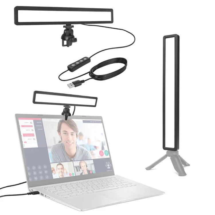 ไฟ LED ไลฟ์วิดีโอ USB LUXCeO WS66 2500K-9000K สีสองโทน สำหรับแล็ปท็อปและประชุม