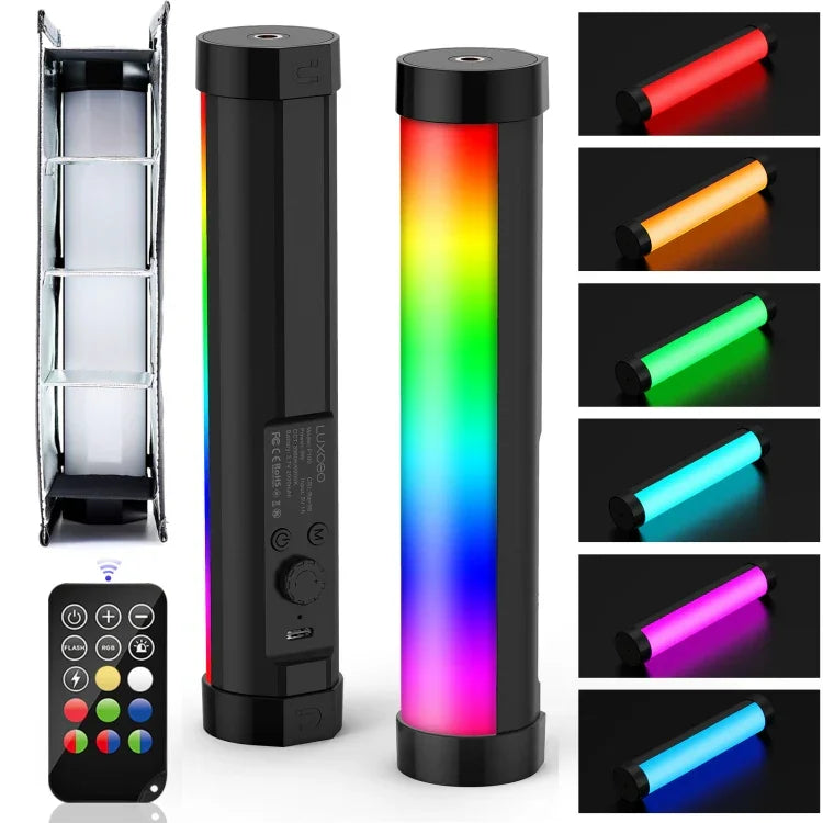 ไฟสติ๊กถ่ายภาพวิดีโอ RGB LUXCeO P100 พร้อมรีโมตและกริดซอฟต์บ็อกซ์, P100+กริดซอฟต์บ็อกซ์