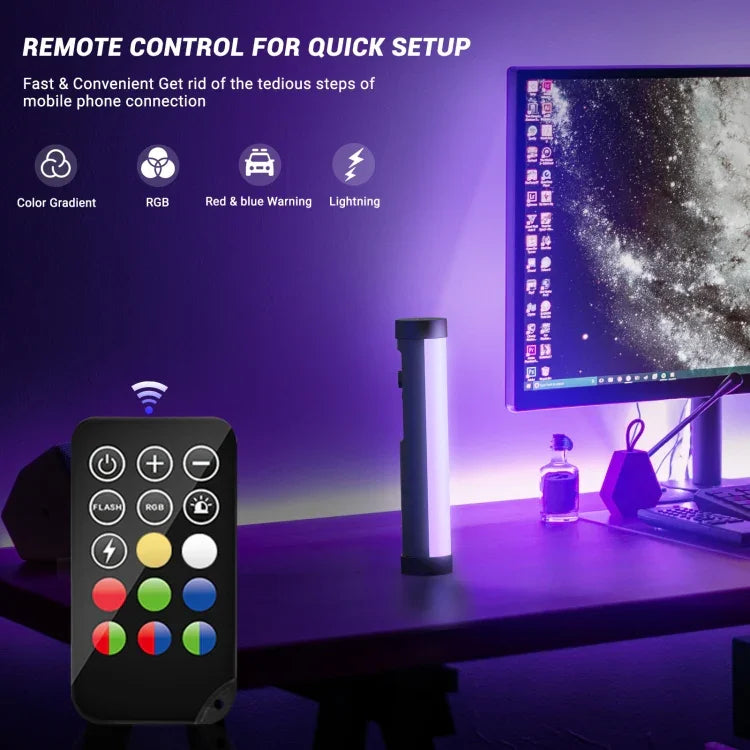 ไฟสติ๊กถ่ายภาพวิดีโอ RGB LUXCeO P100 พร้อมรีโมตและกริดซอฟต์บ็อกซ์, P100+กริดซอฟต์บ็อกซ์